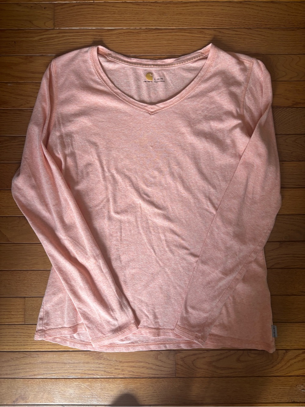 Carhartt Peach V-Neck Long Sleeve Women's Top